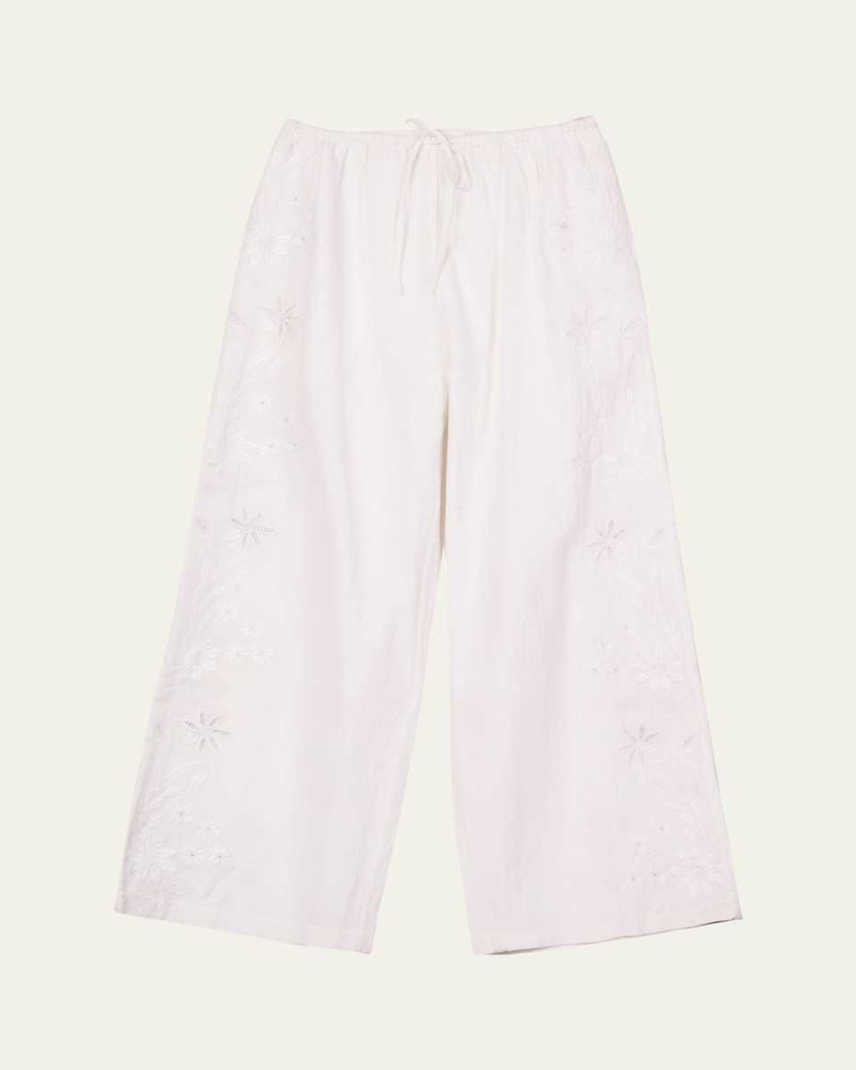 Ermmano Embroidered Drawstring Pants